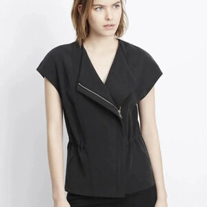 Vince Black Cupro Asymmetric Vest Women's Size Medium